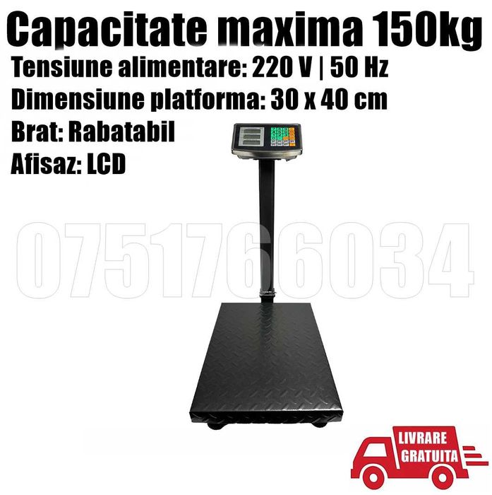 Cantar Platforma 150kg Electronic Rabatabil  LIVRAREA GRATUITA