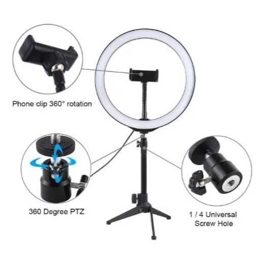 Оригинална ЛЕД ринг Лампа със стойка (трипод) 8 инча/10 инча