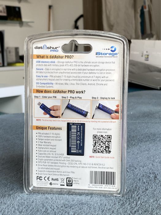 Secure USB 3.0 Flash Drive 16 GB by Datashur Pro