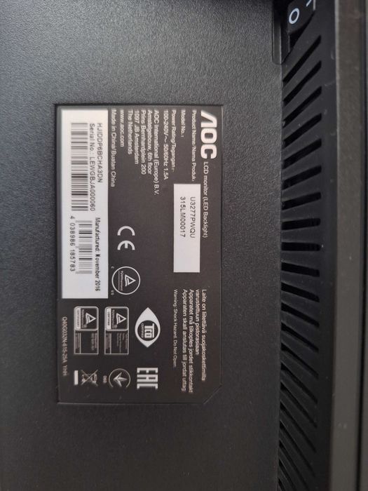 Монитор 31.5" AOC U3277PWQU, 3840x2160, MVA, 60 Hz - U3277PWQU