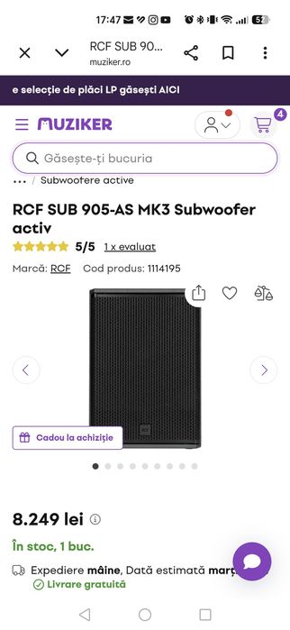 Subwoofer RCF 905 MK3