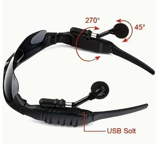 Очила за спорт и шофиране с безжични слушалки и микрофон