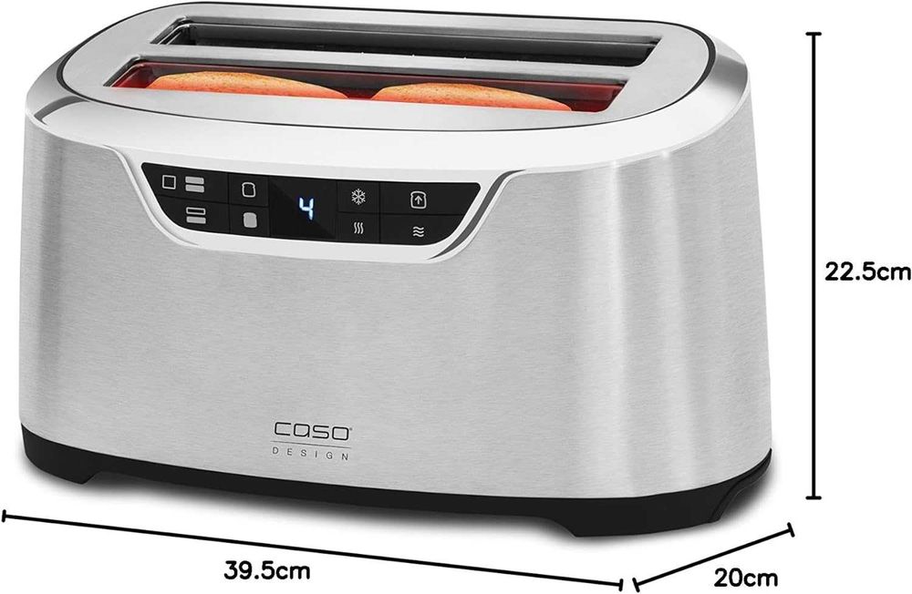 Тостер Caso Novea T4 за 4 филийки стомана, 1600W