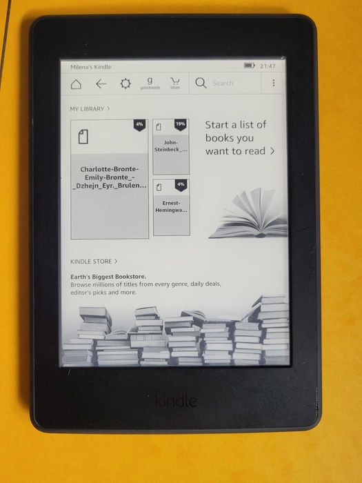 Kindle paperwhite - 6", с ПОДСВЕТКА, със СМЕНЕНА БАТЕРИЯ