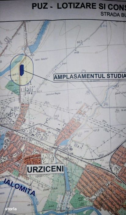 Urziceni. Locuri de casă. Str.Buzaului.peste linie.Supraf 530 - 900mp.