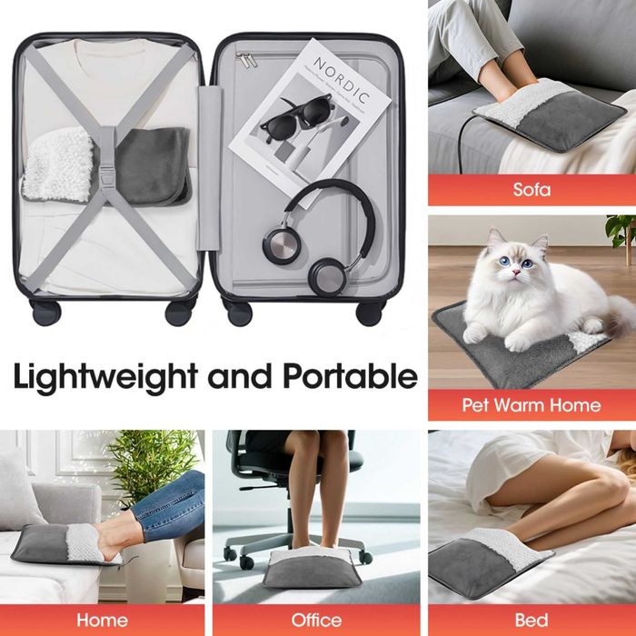 Нагряваща възглавница за крака, калъф за крака с подгрев, USB