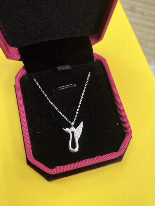 Сребърно колие лебед