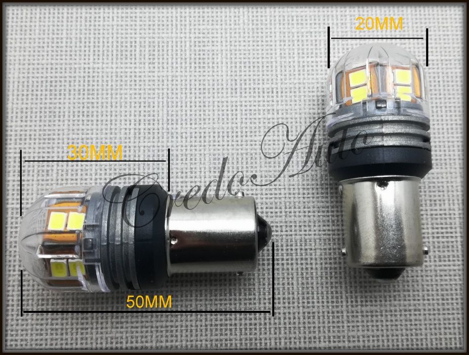 Ново!12W Мощни 15 SMD крушки за стоп или габарит с цокъл P21W