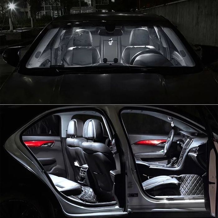 LED крушки СЕТ AUDI A3 8L 8P 8V ауди а3 8л 8п s3 интериор xenon плафон LED крушки комплект Ауди A3 S3 интериор осветление ксенон плафон салон лампи
