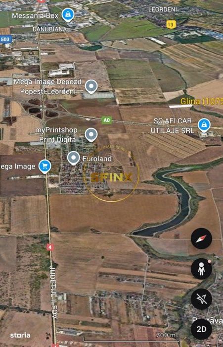 Teren intravilan Glina, Ilfov – 10750 mp, langa depozitele Megaimage