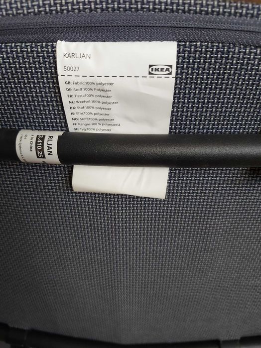 Vand set birou din 3 piese Birou Stauning Jysk negru + lampa veioza Ikea + scaun Ikea gri