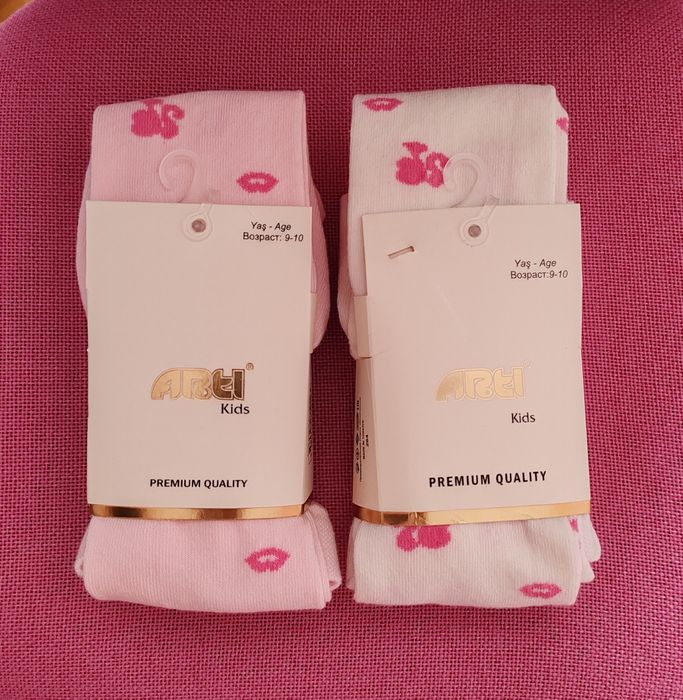 Детски памучни чорапогащници Барби и с фиба за коса