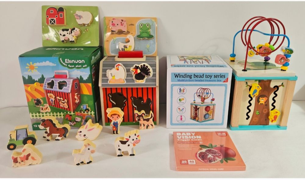 Lot de jucarii educative din lemn. Montessori