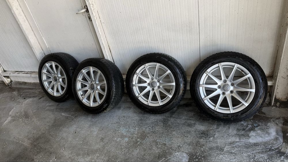 Продавам 4 бр. оригинални Audi 16” джанти + зимни гуми 205/55 R16