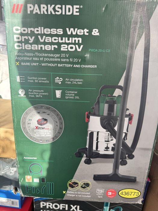 Aspirator Parkseide pe baterie aspira umed si uscat