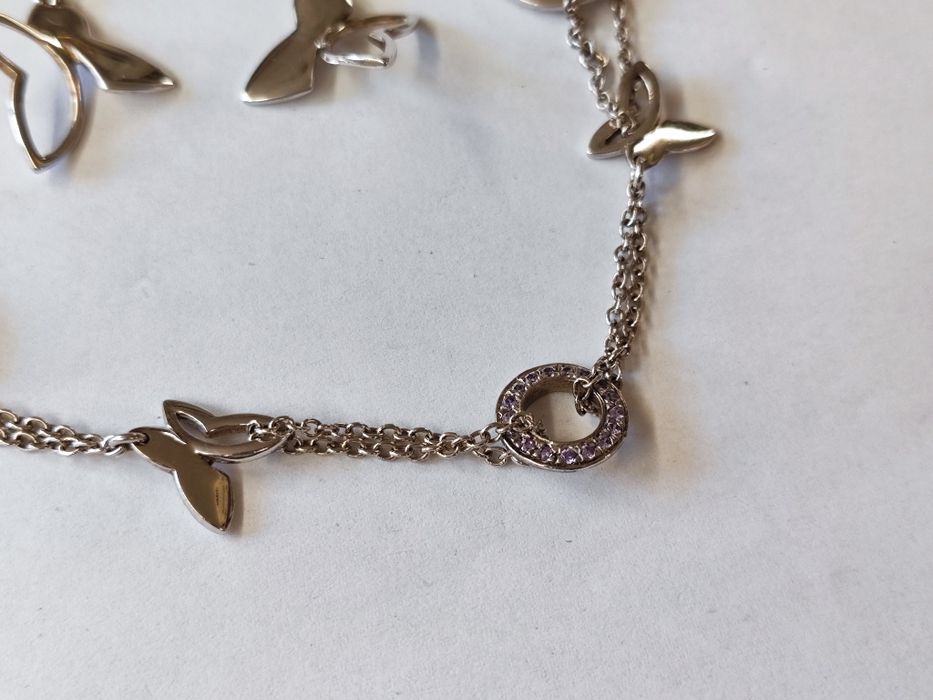 Сребърен комплект гривна с обеци Nuove Gioie