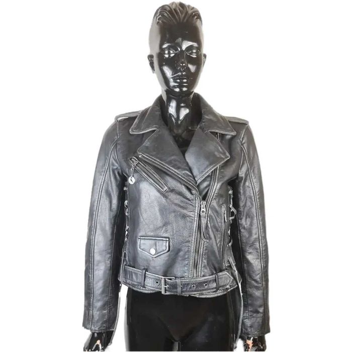 Super dry Дамско кожено мото яке | S | НОВО