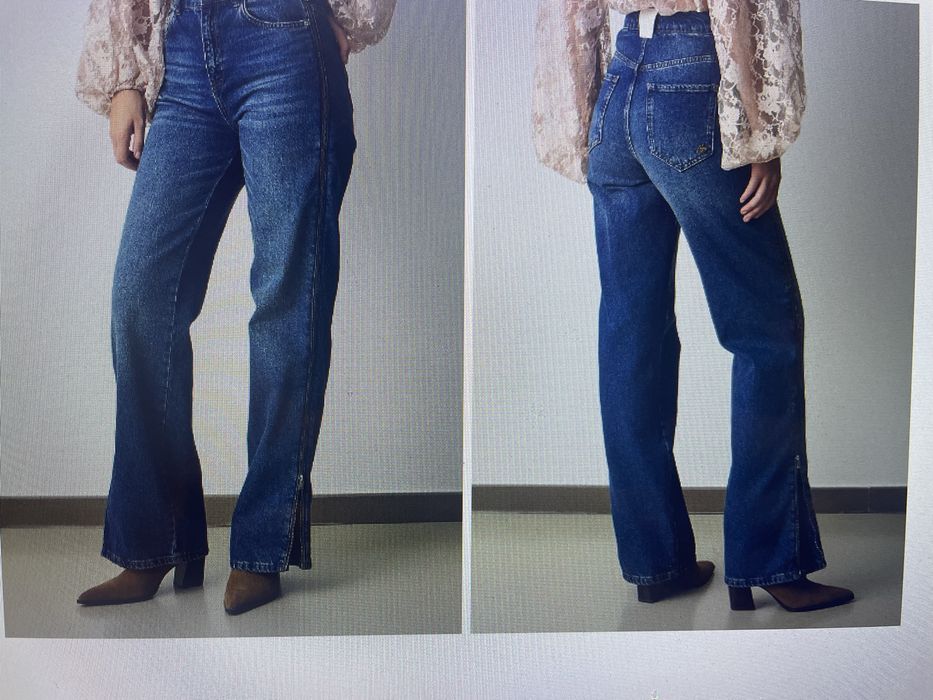 Дамски широки дънки с ципове BSB