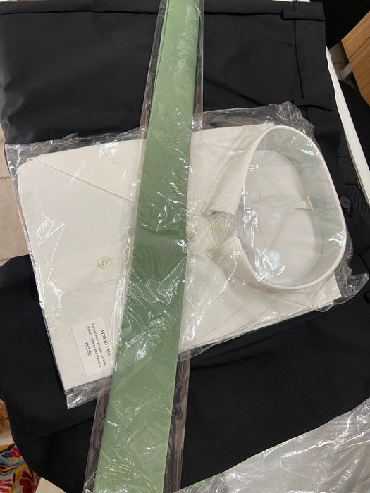 Мъжка бяла риза къс  и дълъг ръкав