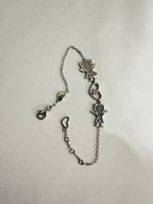 Браслет серебряный мальчик и девочка