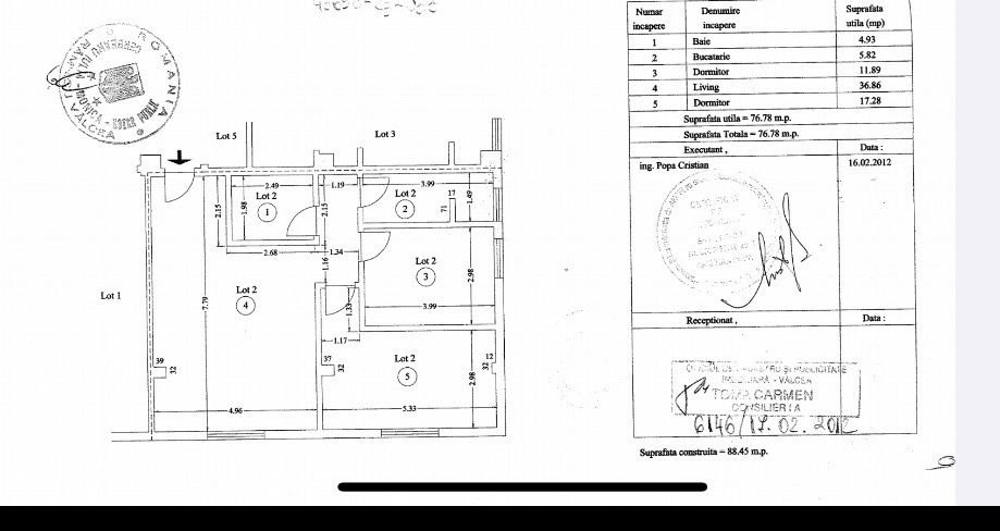Apartament 3 camere Zona Nord – Living mare, vedere panoramică