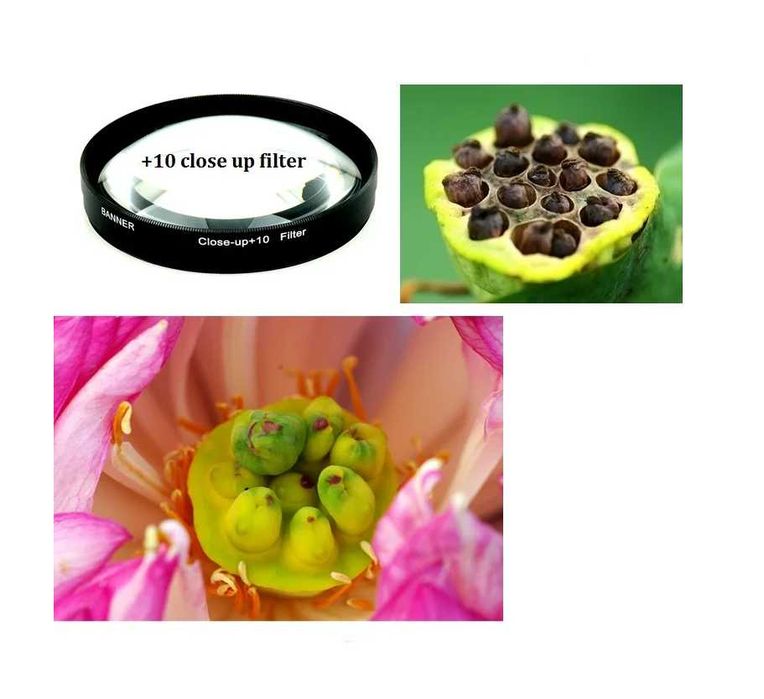 Комплект 4 макро лещи Rise(UK) +1 +2 +4 +10 за Canon , Nikon , Sony др