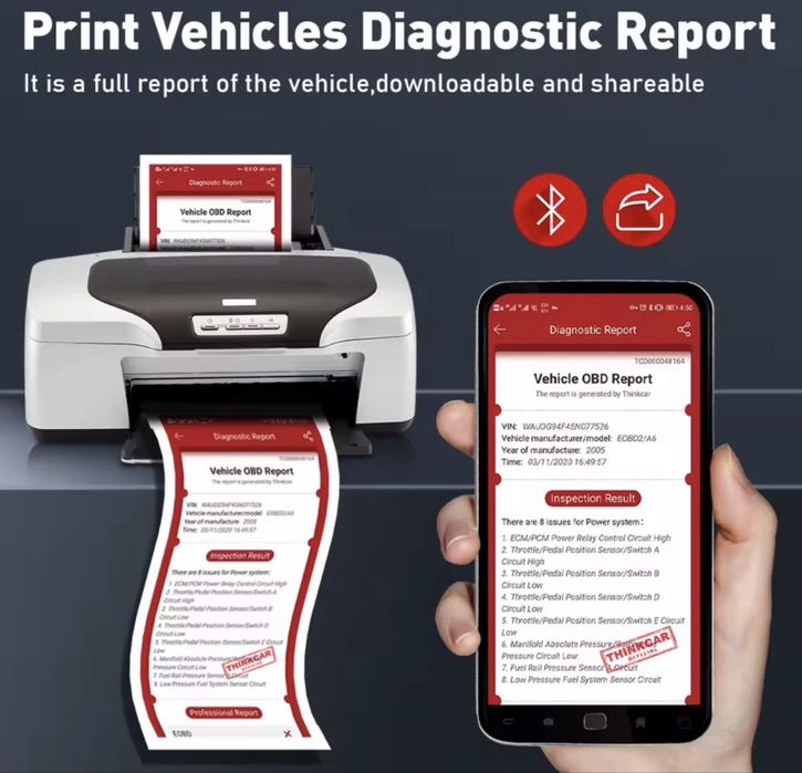 Tester/Diagnoza Launch x431-Thinkdiag 2+Tableta Xiaomi PAD 2 & Husa cu Softul Thinkdiag+ instalat pentru Statie Itp