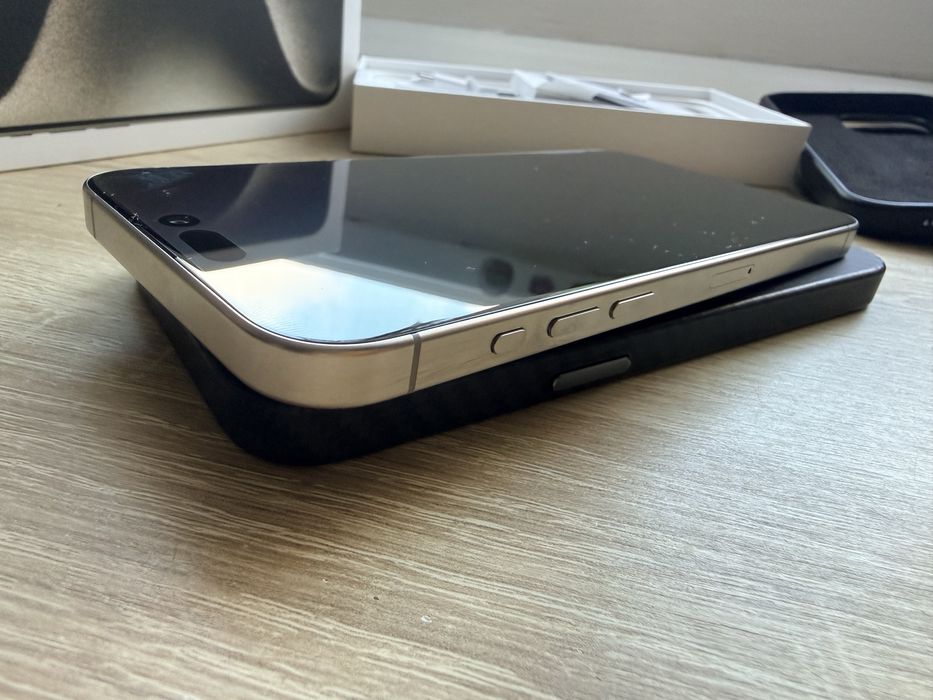 iPhone 15 Pro Max 256GB Natural Titanium, liber rețea, cutie, factură eMAG