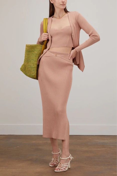 Комплект Jonathan Simkhai юбка кардиган