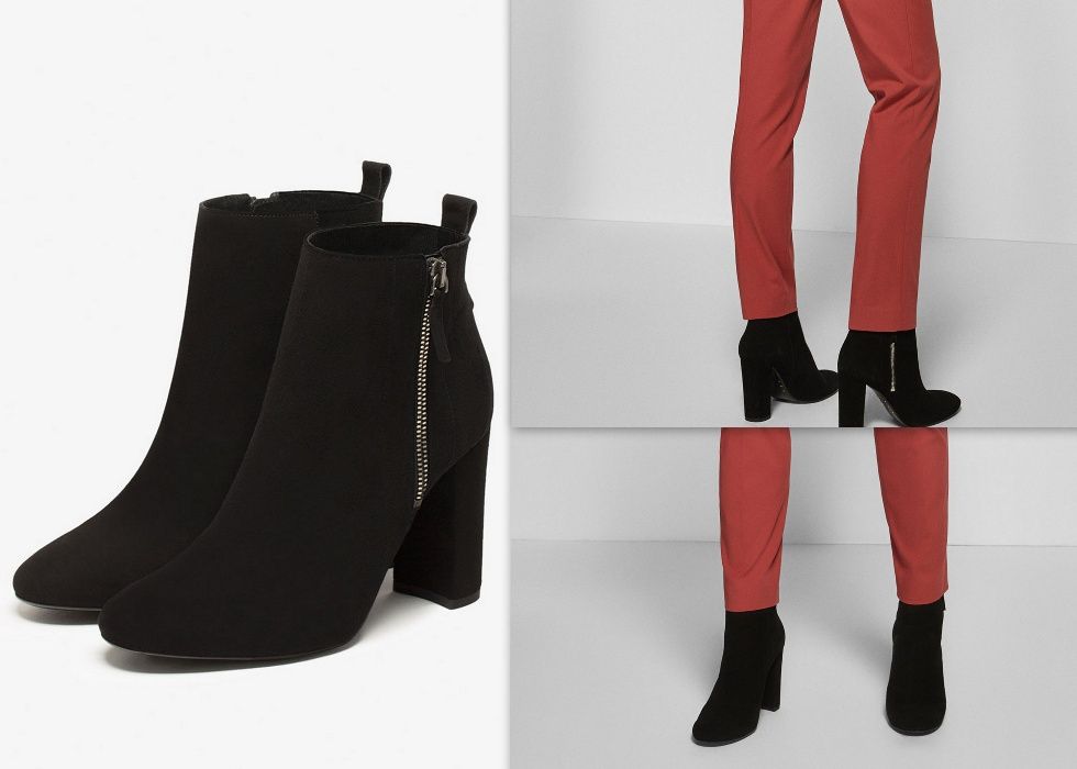 NOU! Cizme / botine din piele intoarsa MASSIMO DUTTI