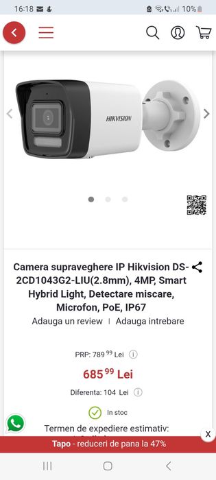 Camere IP Hikvision