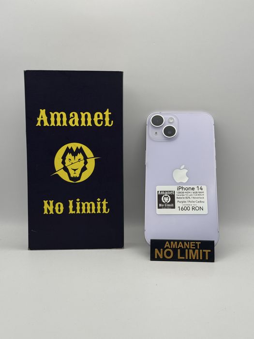 iPhone 14 Mov 128GB Ca Nou !!! Baterie 82%  , AMANET NO LIMIT