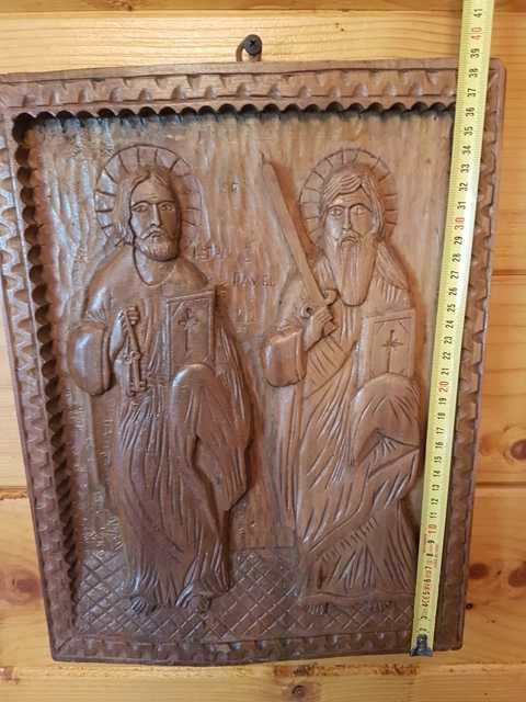 Vand Icoana veche scluptata in lemn
