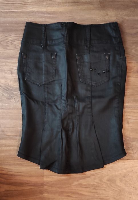 Черна, дънкова, промазана пола One more, 27 размер