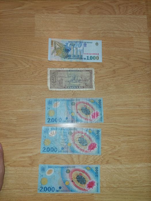 Vand  bancnote vechi pentru colectionari (toate cinci, la pachet)