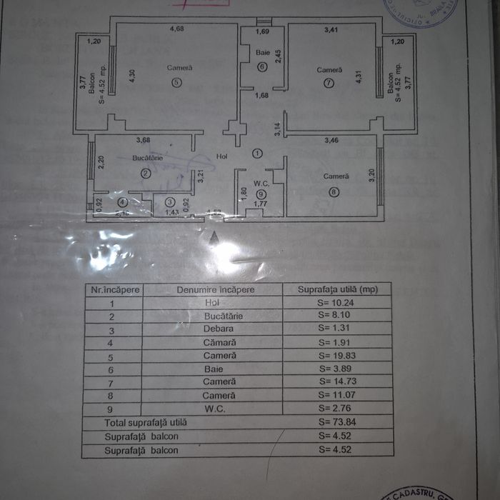 Vand apartament 3 camere cartier Buzaului — fotografia 1
