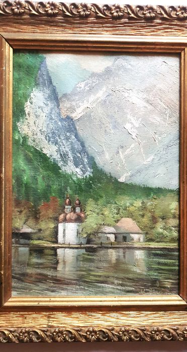 Tablou in ulei peisaj din Alpi