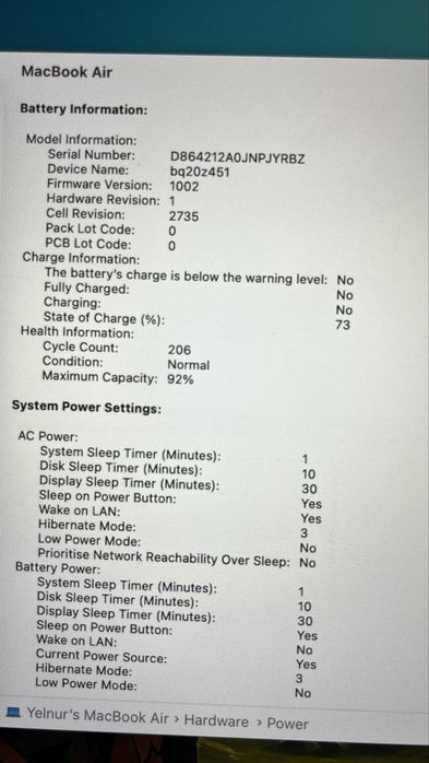 Macbook Air 13 M1 2020