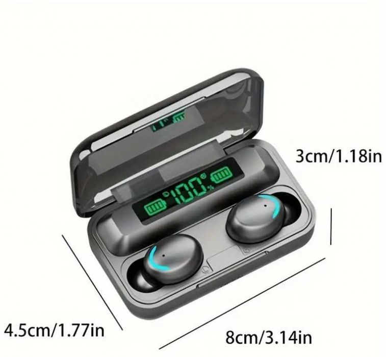 Bезжични bluetooth слушалки с кутия за зареждане и микрофон BTH-F9-5