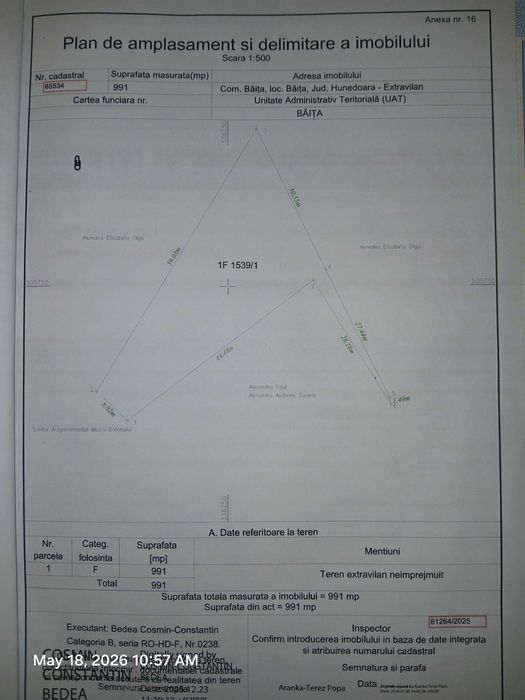 Teren 2.102 mp Băița, Hunedoara – potrivit pentru cabană, casa, pensiune, grădină sau turism religios