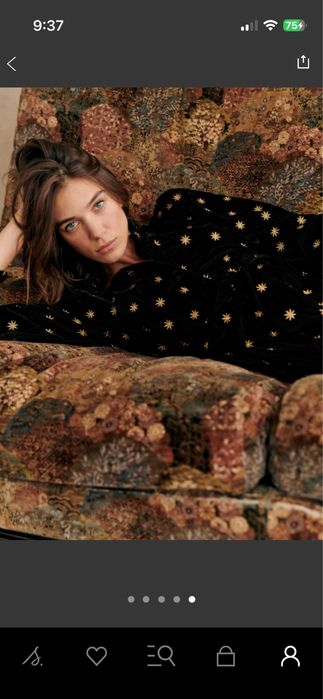 Рокля черно кадифе на Sezane