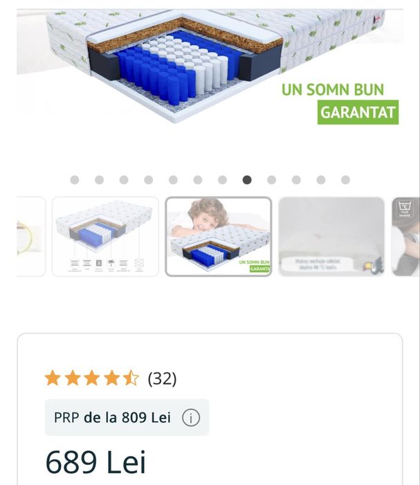 Saltea cu arcuri 90x180