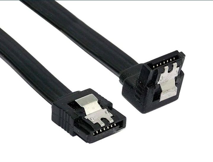 Кабель sata для hdd sdd, в упаковке 2 кабеля прямой и 90° угловой,