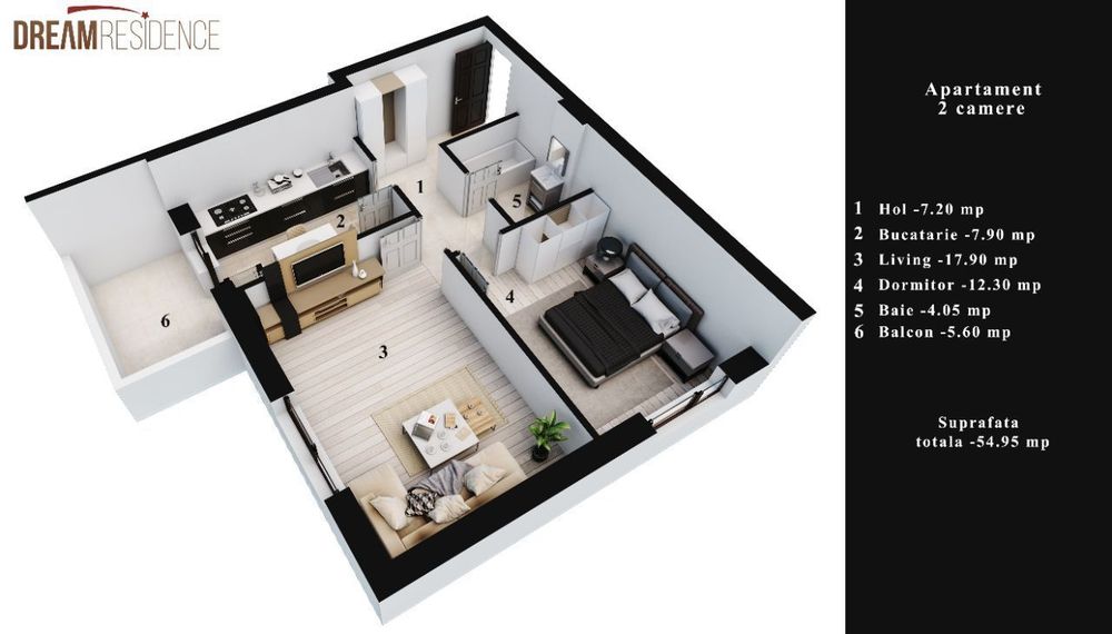 Apartament 2 camere,55 mp, Dream Residence — fotografia 1