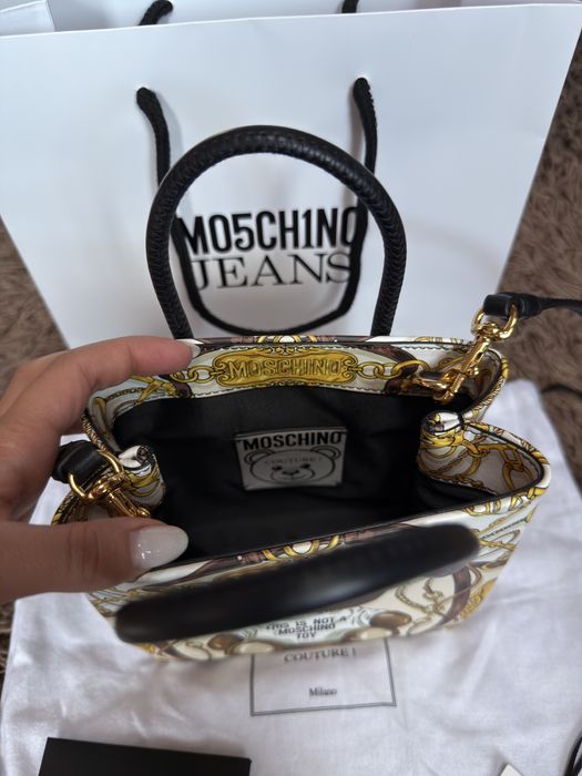 Кожена чанта Moschino Couture