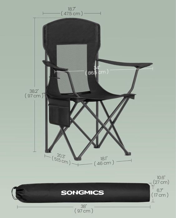 Сгъваем къмпинг стол SONGMICS