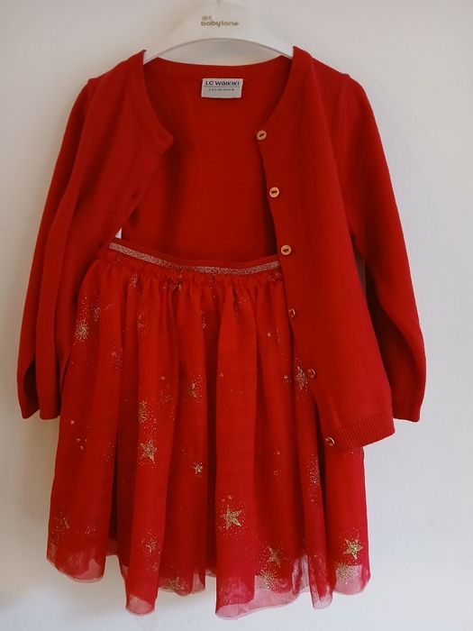 Коледна детска  Пола и Жилетка