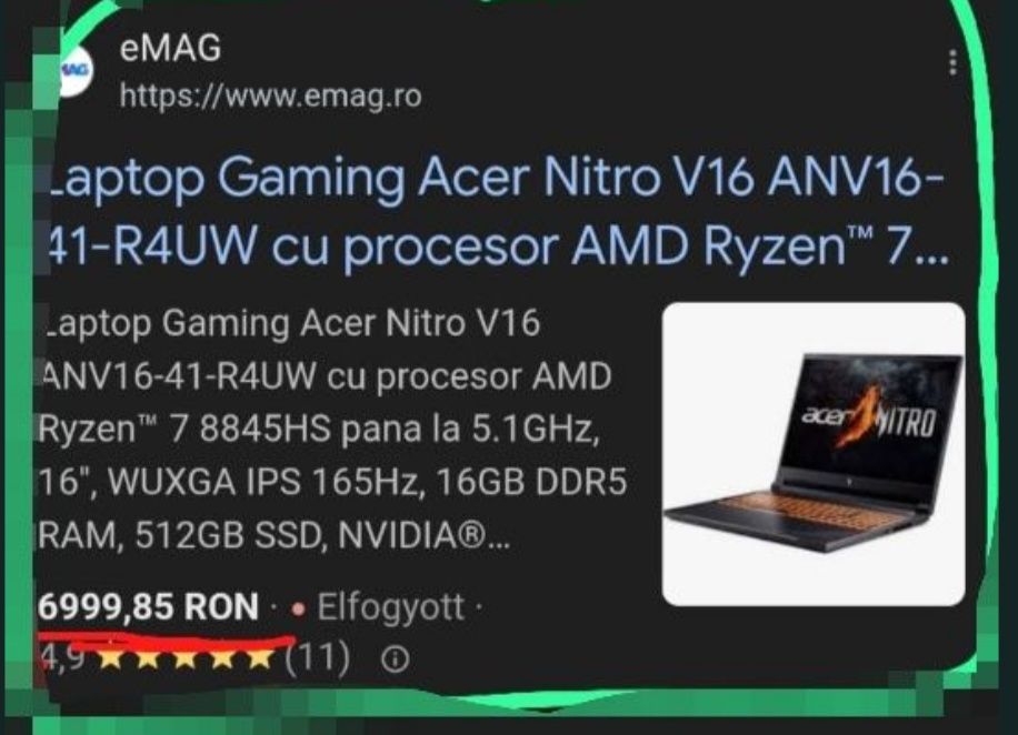 Laptop gaming Acer nitro v16