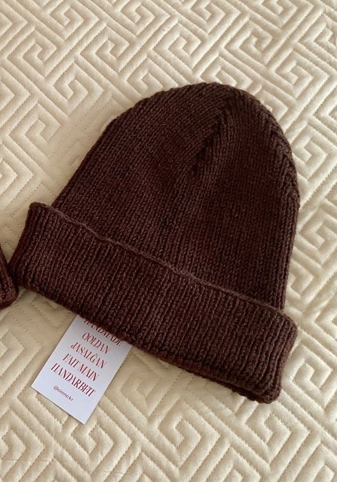 Шапка Бини из шерсти, ручная работа