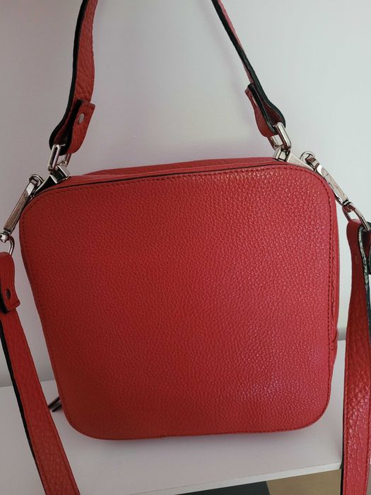 MAGPIE – geanta din piele brodata, rosie, Iutta
